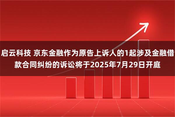 启云科技 京东金融作为原告上诉人的1起涉及金融借款合同纠纷的诉讼将于2025年7月29日开庭
